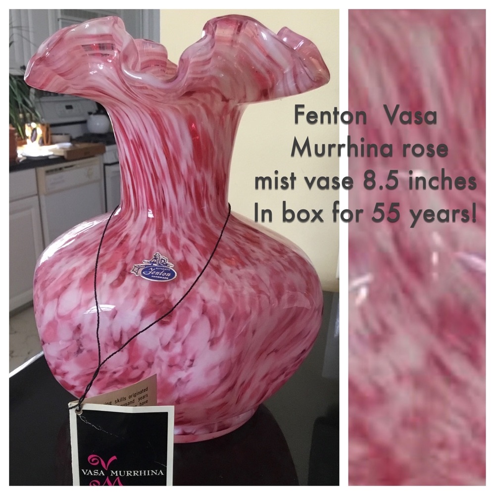 Fenton vintage pastel pink vase RARE